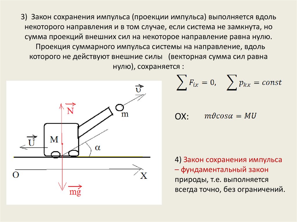 Проекция импульса на ось ох. Закон сохранения горизонтальной проекции импульса. Закон сохранения импульса в проекции на горизонтальную ось. Сохранение проекции импульса. Проекция импульса на ось х.