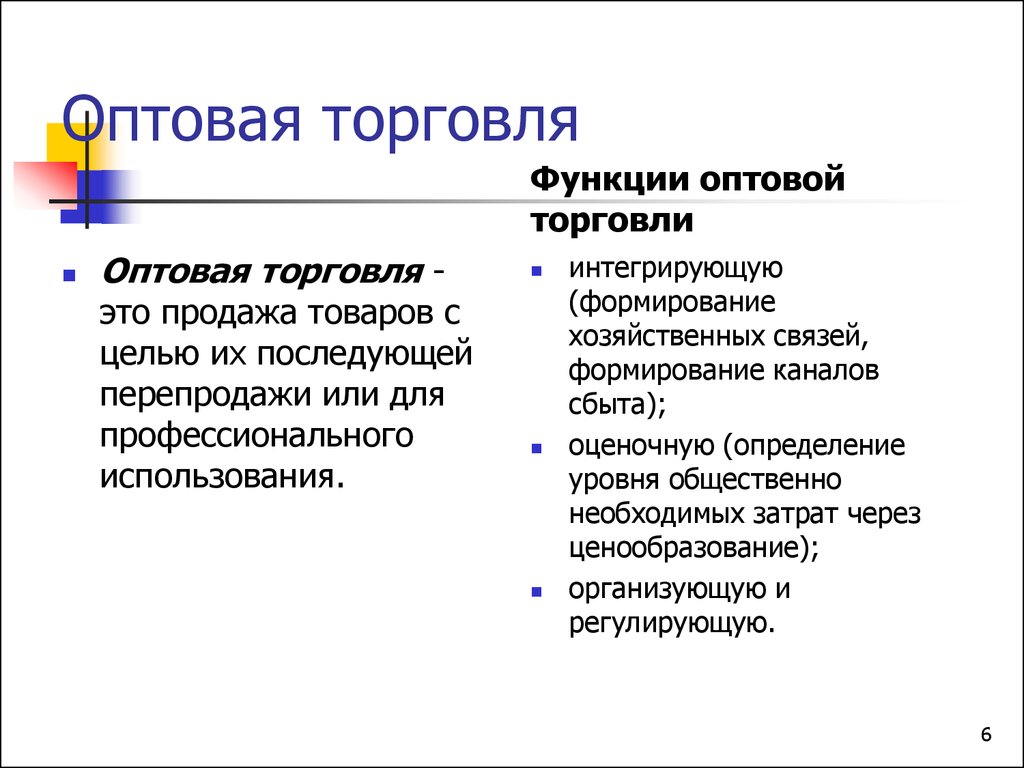 Функции оптового рынка. Основные функции оптовой торговли.