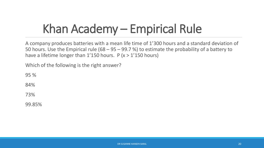 Khan Academy – Empirical Rule