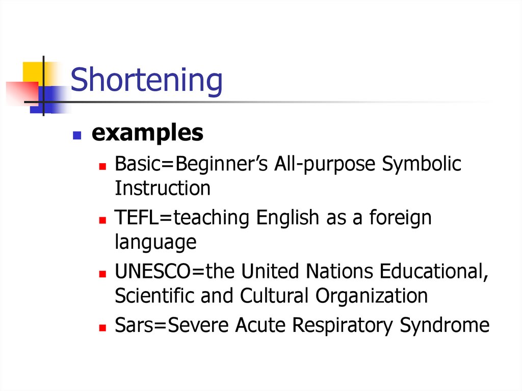 Types of word building