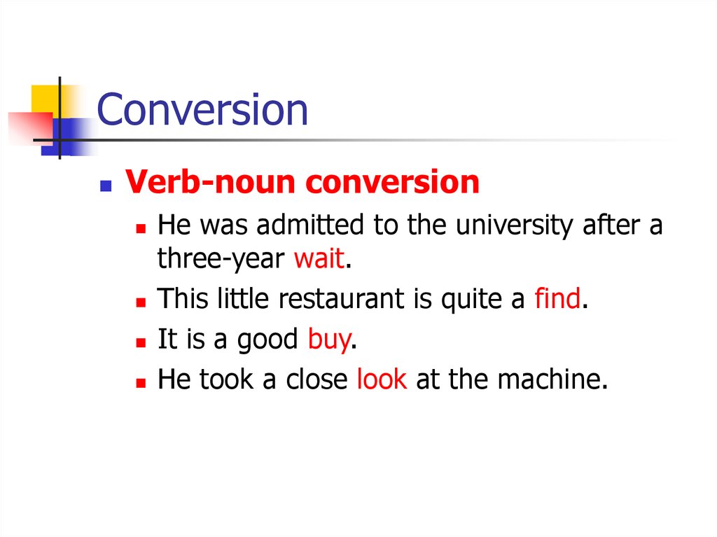 Converted words are