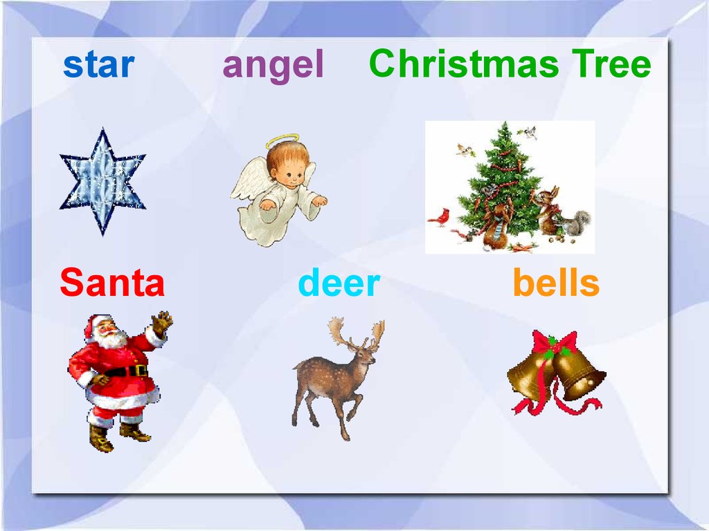 star angel Christmas Tree Santa deer bells