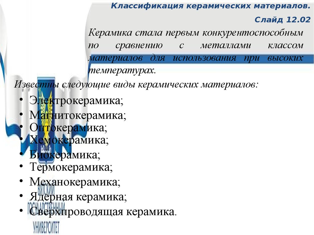 Классификация керамических изделий схема