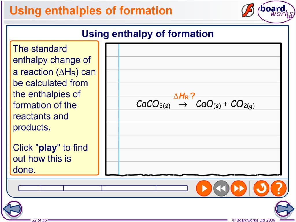 Using enthalpies of formation