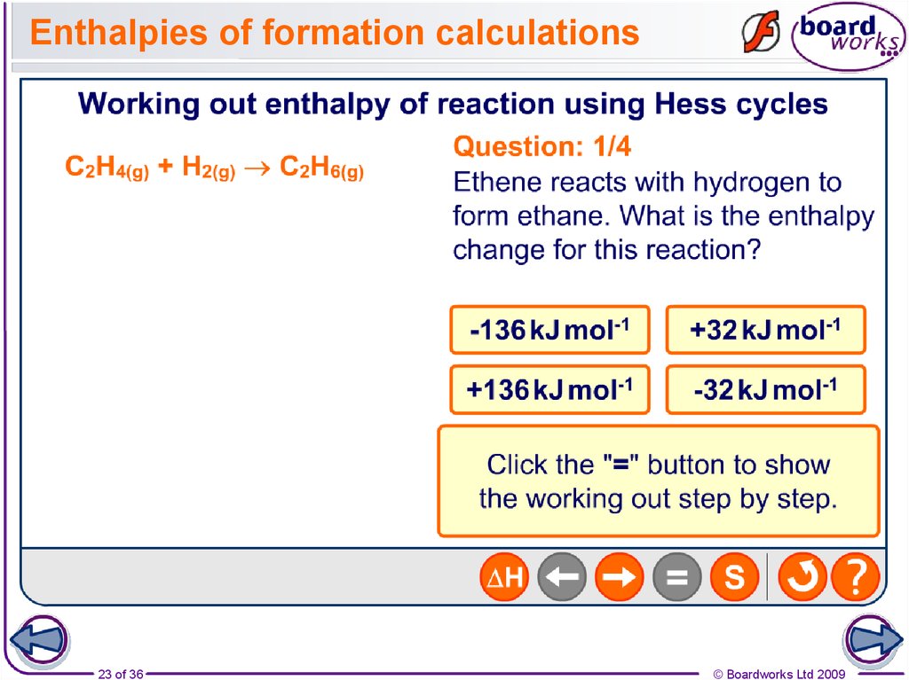 Enthalpies of formation calculations