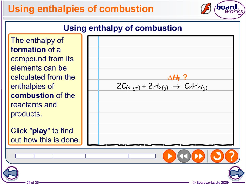 Using enthalpies of combustion