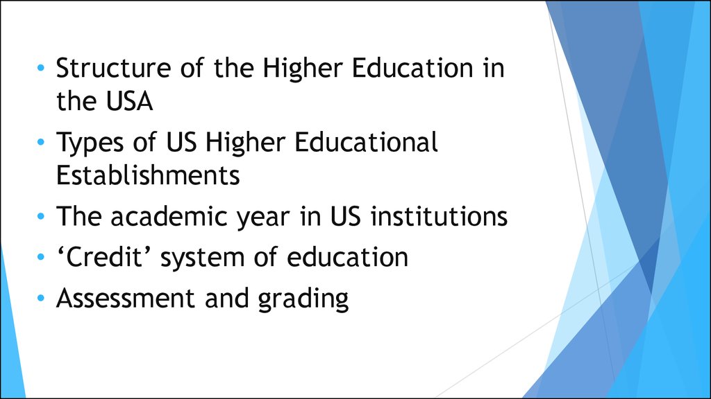 higher education in the usa topic