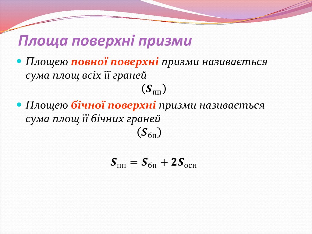 Площа поверхні призми