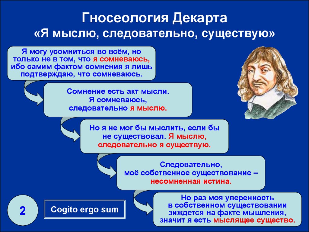 Мыслю следовательно существую принадлежит. Гносеология Декарта. Декарт мыслю следовательно существую. Я мыслю следовательно я существую. Высказывание Декарта я мыслю следовательно я существую.