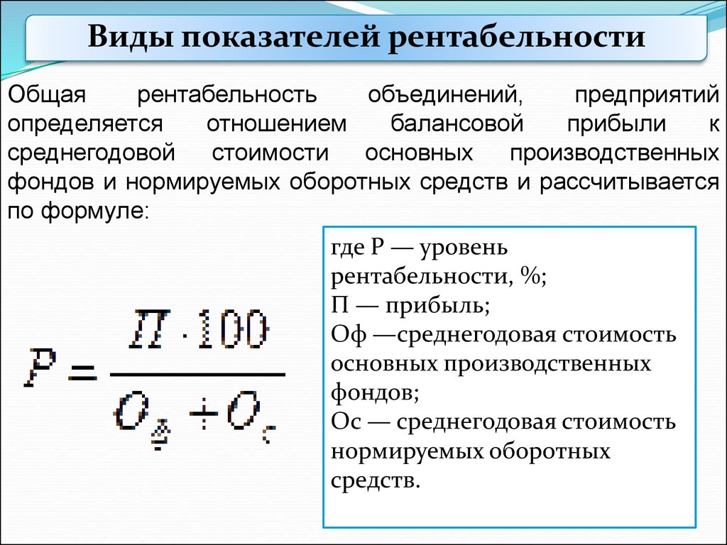 Курсовая работа: Рентабельность. Её виды и порядок расчета