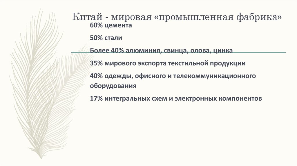 Китай - мировая «промышленная фабрика»