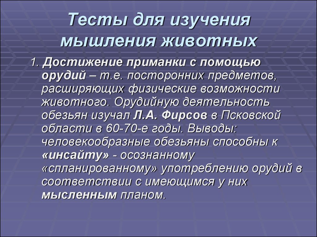 Рассудочная деятельность презентация