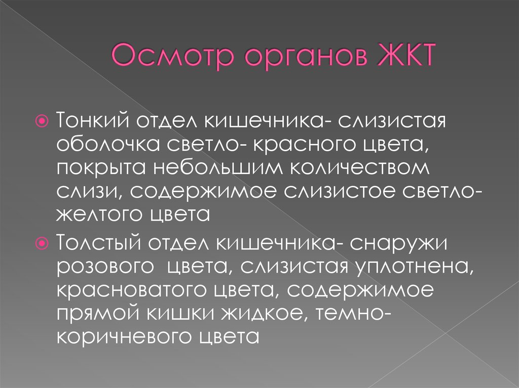 Осмотр органов ЖКТ