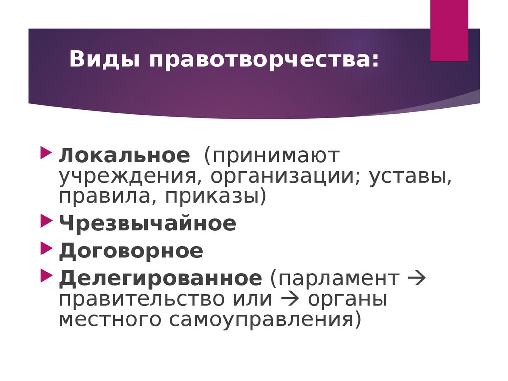 Презентация на тему правотворчество