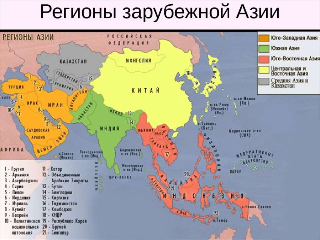 Регионы азии презентация 7 класс домогацких