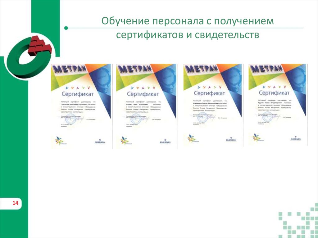 Обучение персонала с получением сертификатов и свидетельств