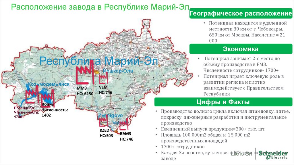Расположение завода в Республике Марий-Эл