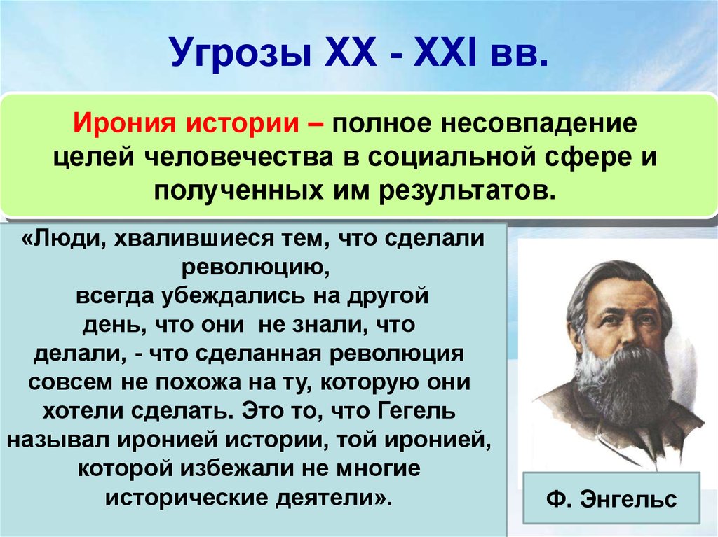 Угрозы XX - XXI вв.