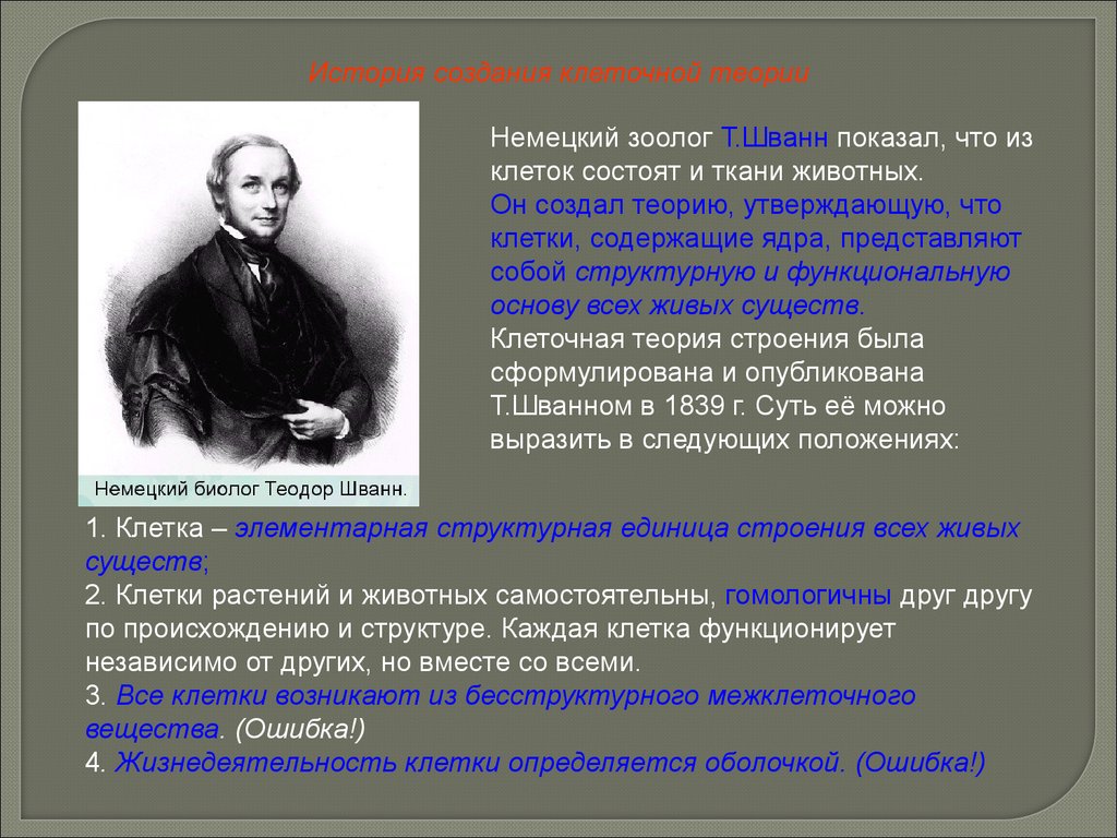 Теория утверждающая. Клеточная теория была сформулирована. Кем и когда впервые была сформулирована клеточная теория. Втором целлюлярного учения?. Т Шванн считал что новые клетки.