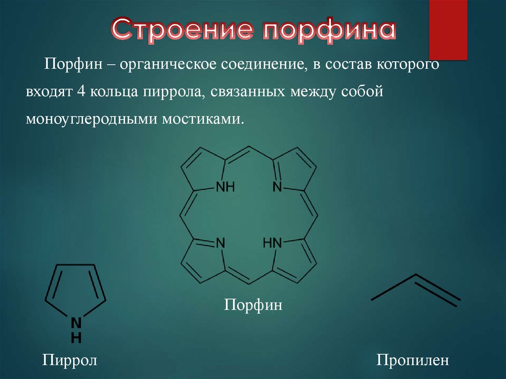 Состоящих из соединенных между собой. Порфин структурная формула. Порфин ароматичность. Производные порфина строение биороль. Порфин структура.