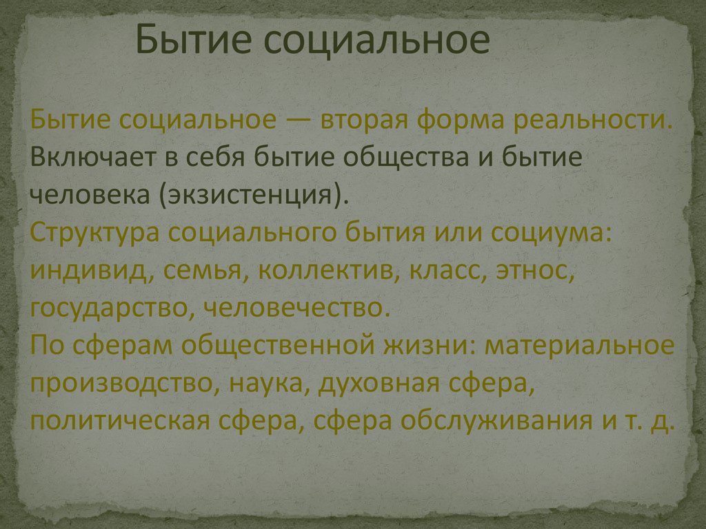 Основные виды бытия природное социальное духовное компьютерное