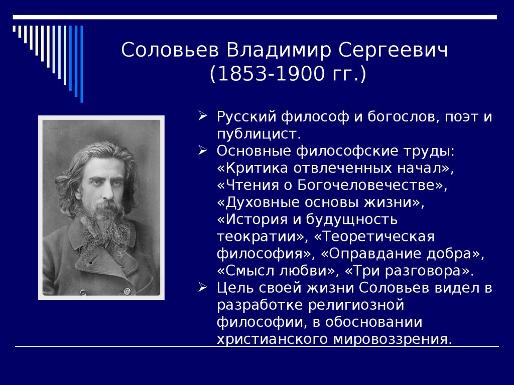 Соловьев Владимир Сергеевич (1853-1900 гг.)