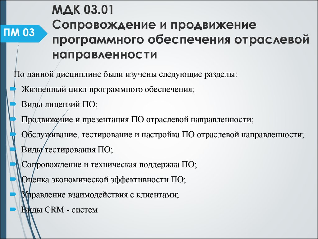 Осуществление продвижения и презентации программного обеспечения отраслевой направленности