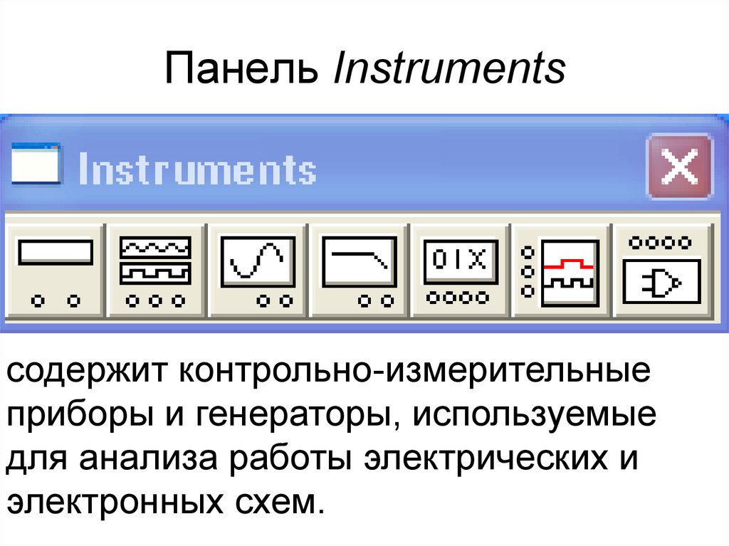 Панель Instruments