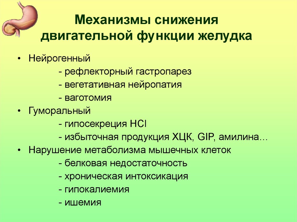 Гастропарез желудка. Нарушение функции желудка патофизиология. Нарушения моторной функции ЖКТ. Нарушение двигательной функции желудка патофизиология. Нарушение моторной функции желудка симптомы.