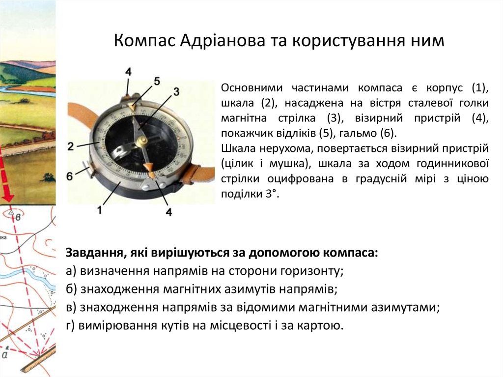 Установите последовательность работы с компасом. Лимб компаса Адрианова. Компас Адрианова ТТХ. Компас Адрианова строение. Компас Адрианова инструкция.