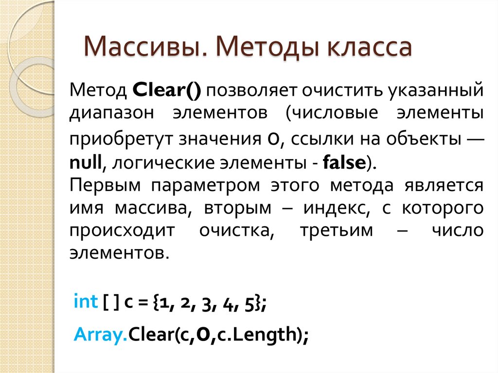 Методы массивов