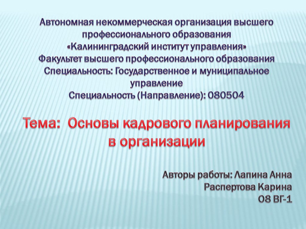 Основы кадрового. Автономная некоммерческая профессиональная организация. Основы кадрового Абдухманов х а.