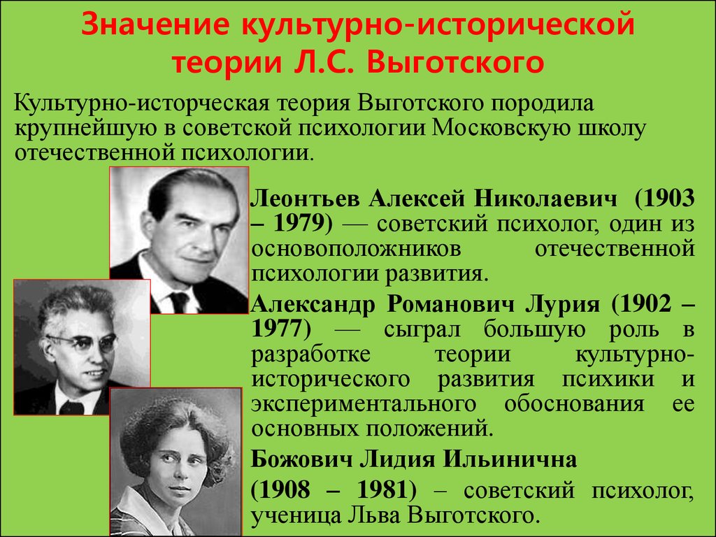 Культурно-историческая концепция Л.С. Выготского - презентация онлайн