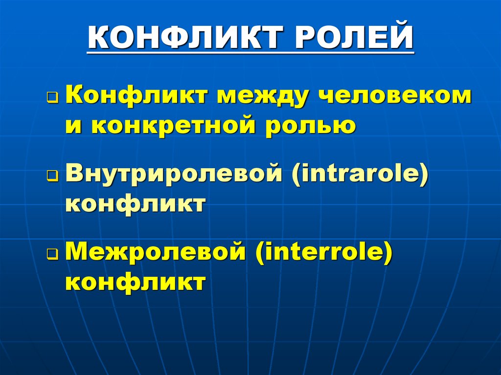 Конфликтные роли. Роли в конфликте. Внутриролевой конфликт. Название «конфликта» между человечеством и природой:.