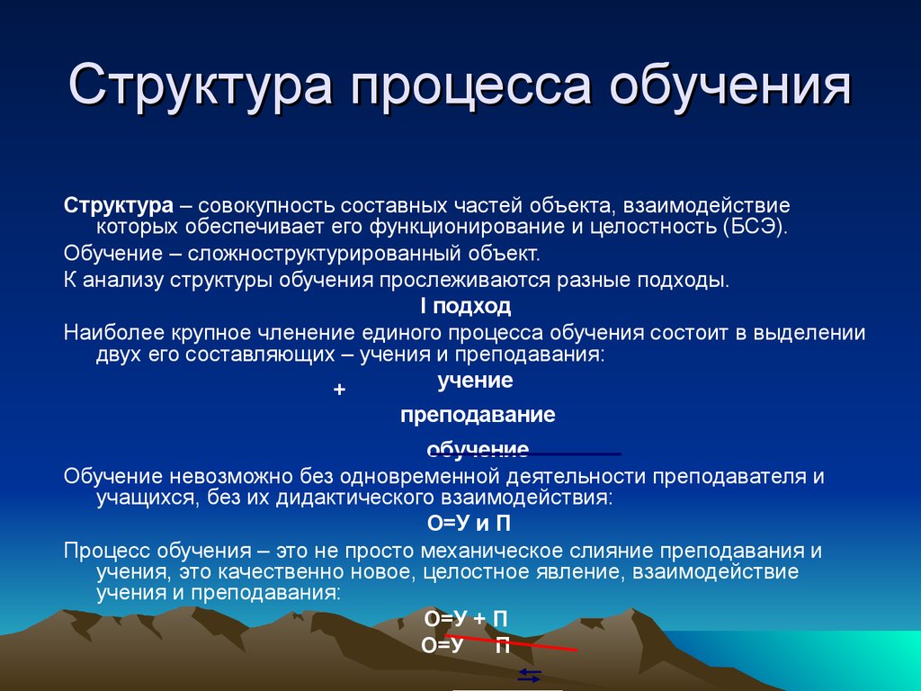 Структура обучения. Структура процесса. Структура процесса преподавания. Структура процесса учения.