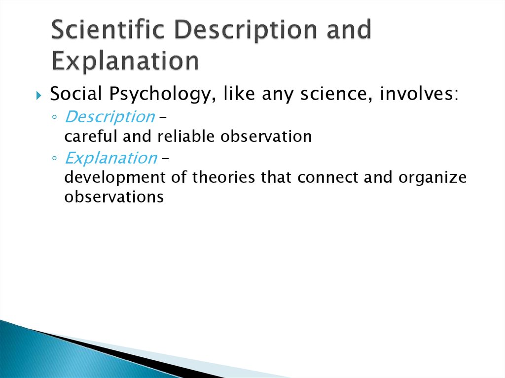 Scientific Description and Explanation