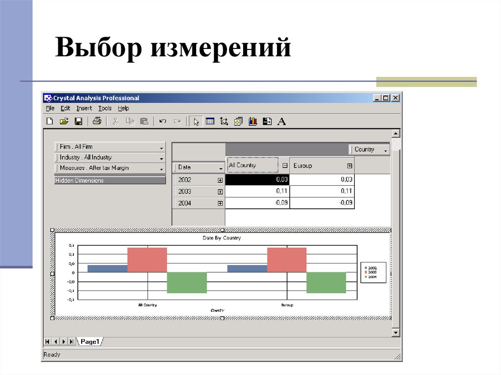 Выбор измерений. Выбор измерения. Отбор измерений.