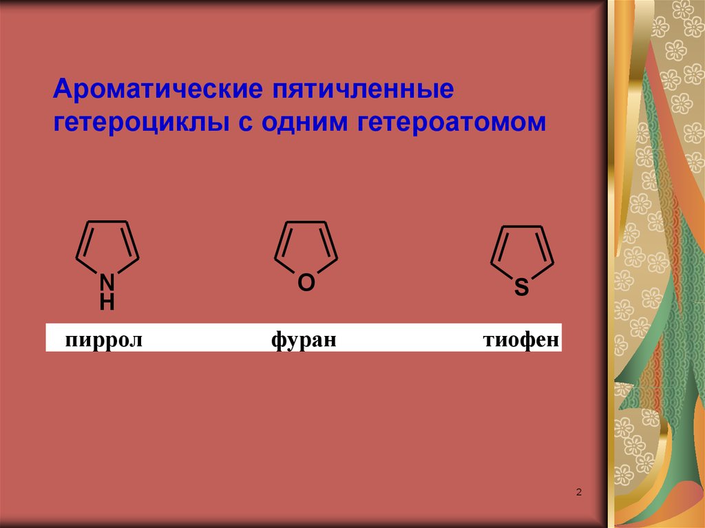 Пятичленные гетероциклы с одним гетероатомом. Пиррол фуран тиофен. Пятичленные гетероциклы с одним гетероатомом (пиррол, тиофен,фуран).. Ароматические пятичленные гетероциклы. Пятичленные ароматические гетероциклы с одним гетероатомом.