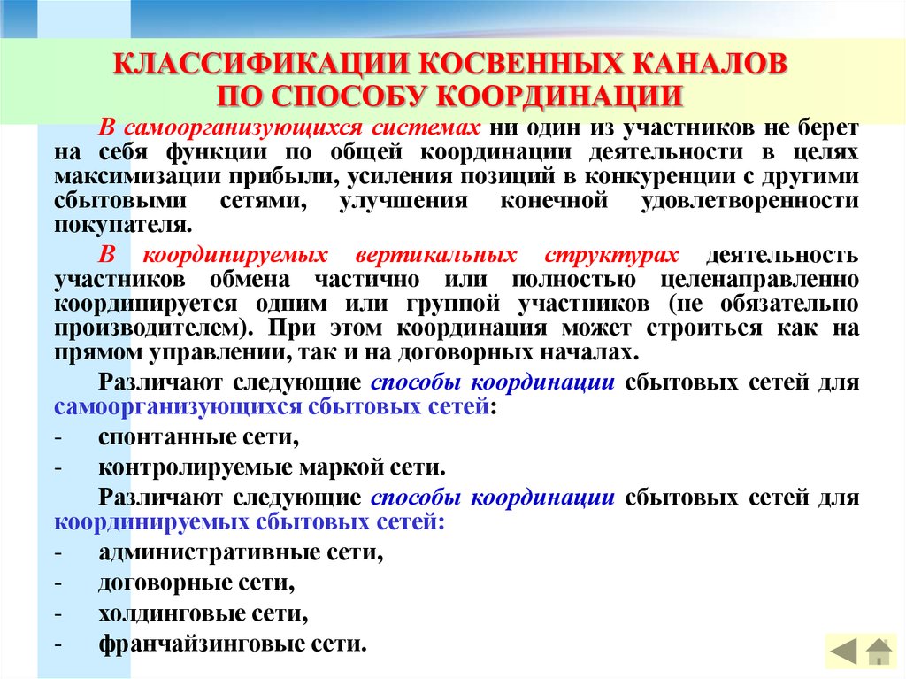 Способы координации. Самоорганизующиеся сети. Классификация самоорганизующихся систем. Типы самоорганизующихся сетей. Способы координации деятельности организаций.