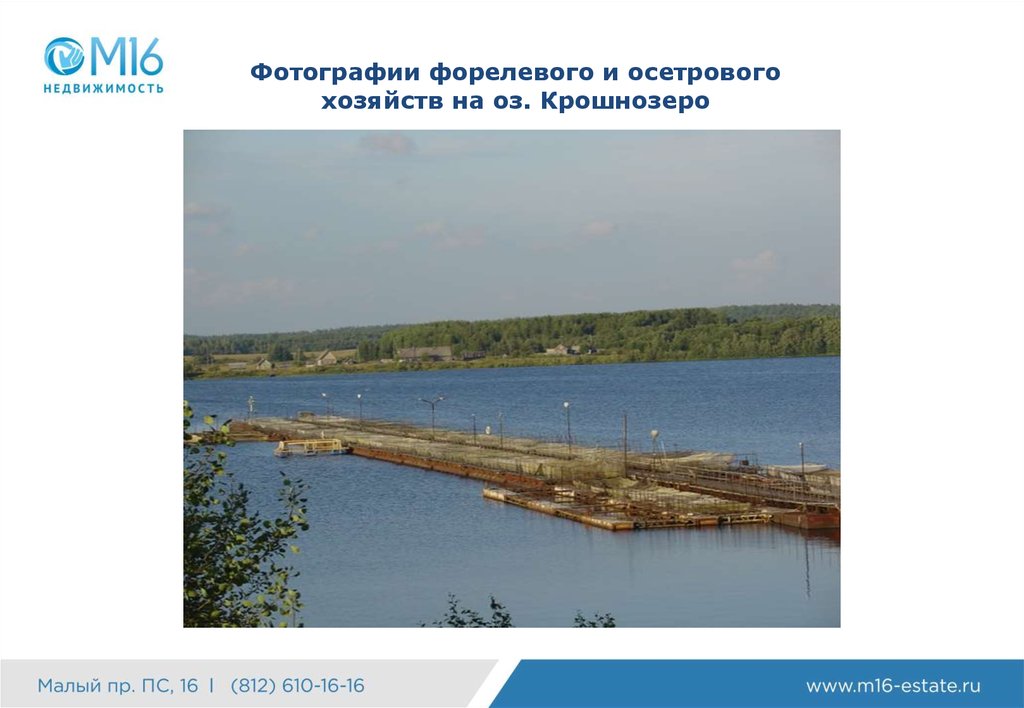 Фотографии форелевого и осетрового хозяйств на оз. Крошнозеро
