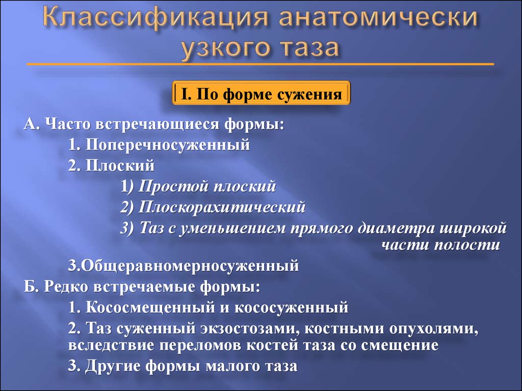 Анатомически узкий таз презентация