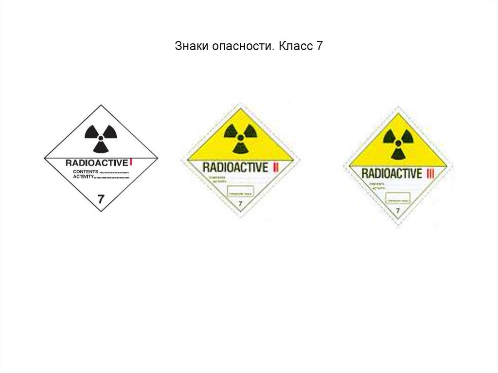 Обозначение 7. Классы опасных грузов класс 7. Знак опасный груз 7 класс. Перевозка опасных грузов - радиоактивные материалы класса 7. Опасные грузы 7 класса опасности.