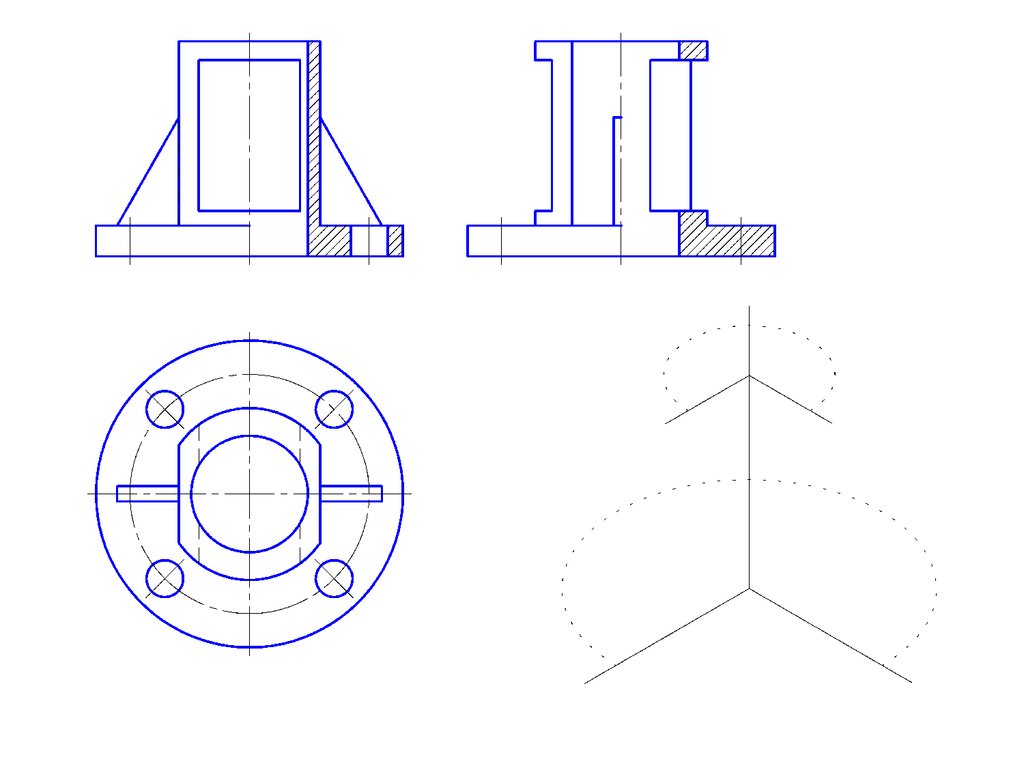 Аксонометрический чертеж основных геометрических образов