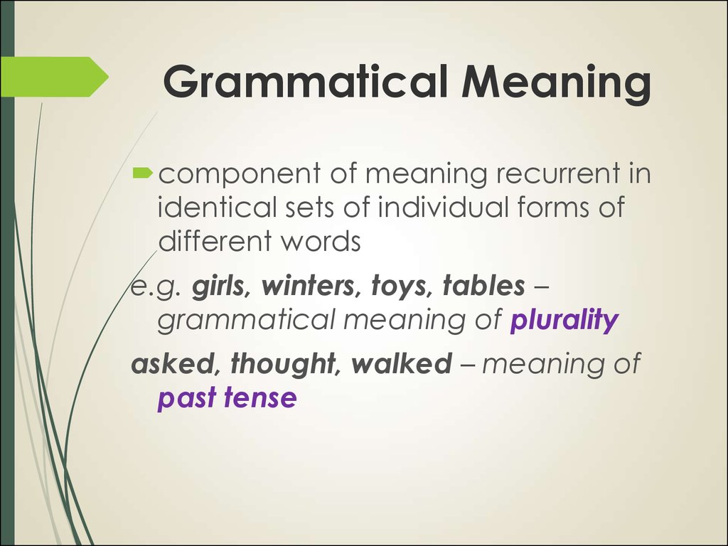 Grammatical Meaning.