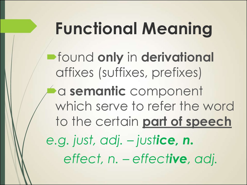 Area meaning. Functional meaning. Functional-semantic categories. Functional categorical. Semantic fields in Lexicology.