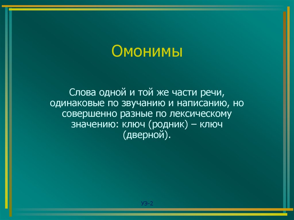 Омонимия слов разных частей речи