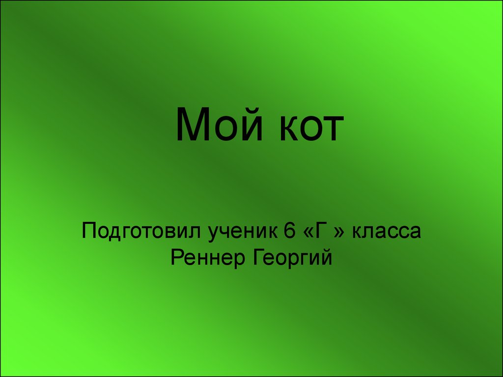 Мой кот - презентация онлайн