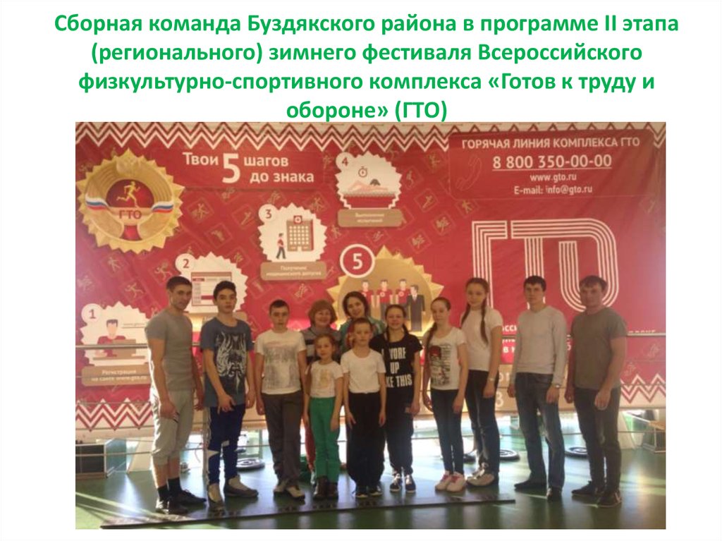 Сборная команда Буздякского района в программе II этапа (регионального) зимнего фестиваля Всероссийского физкультурно-спортивного компле