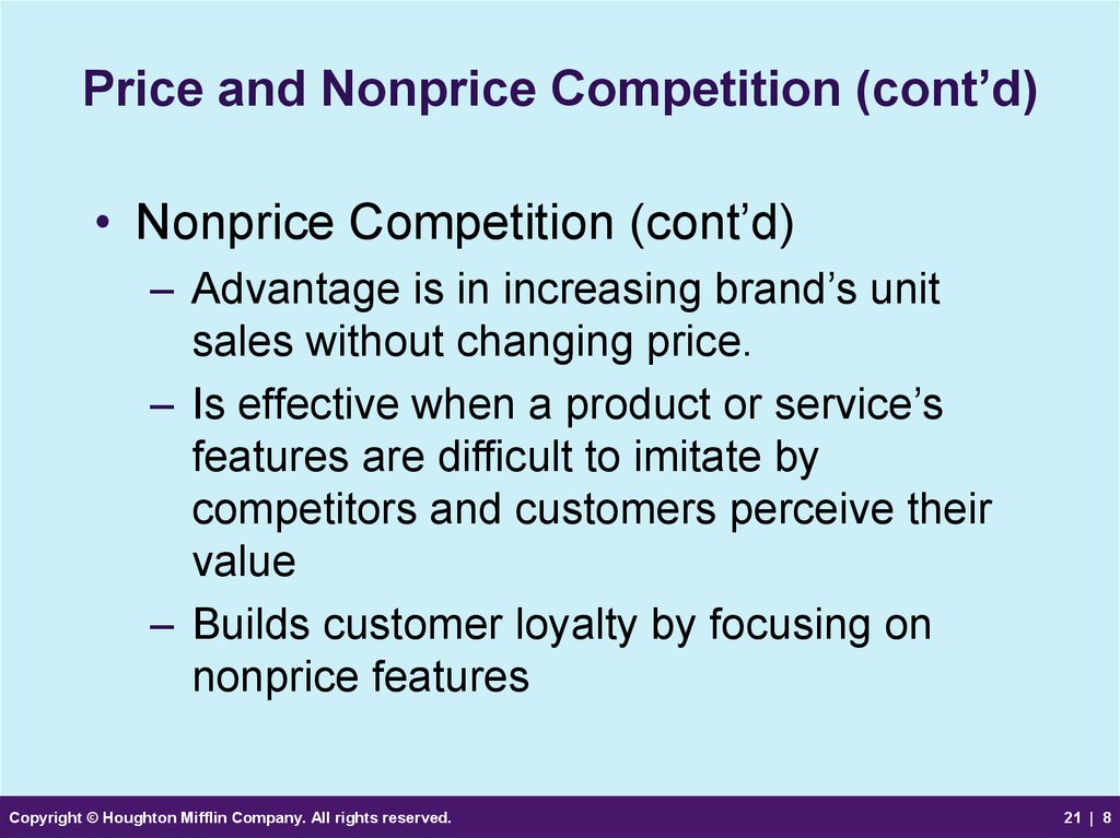 Price and Nonprice Competition (cont’d)