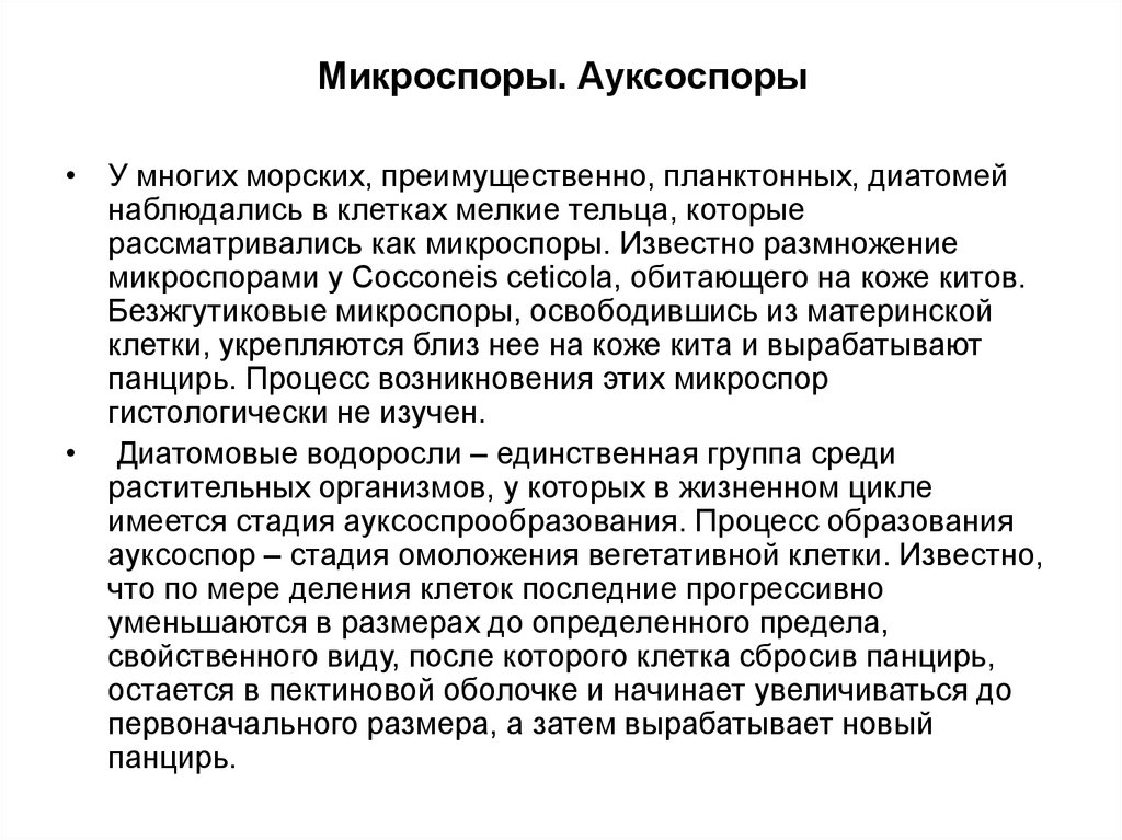 Увеличение первоначального. Микроспоры. Диатомовые водоросли размножение АУКСОСПОРЫ. Образование АУКСОСПОРЫ. Образование ауксоспор какое размножение.